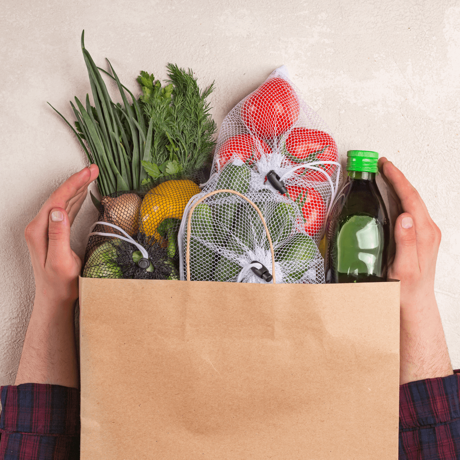 A nutritious bag of ingredients for recipes.